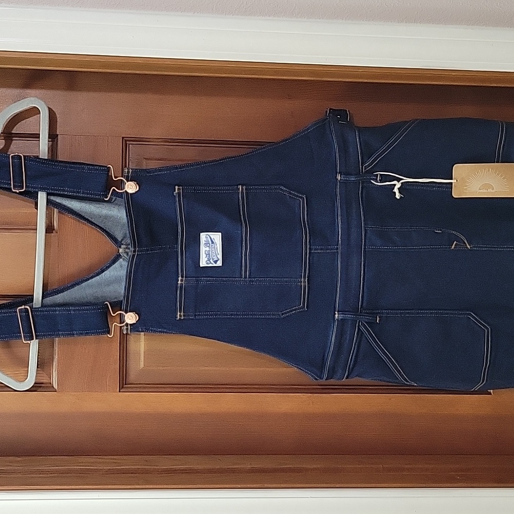 Porter Blue Organic Cotton Bonnie Bibb Classic Blue Denim Overalls - Picture 2 of 13